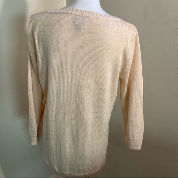 5/$20 SOHO New York Company Pink cross bodice light pink sweater, M - Picture 8 of 10